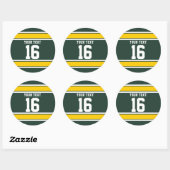 Aangepaste Groene en Gele Sportstapes Ronde Sticker (Vel)