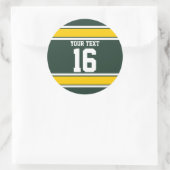 Aangepaste Groene en Gele Sportstapes Ronde Sticker (Tas)