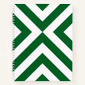 Aangepaste groene en witte Chevrons Notitieboek (Voorkant)