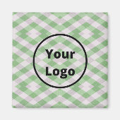 Aangepaste groene en witte geometrische afdruk voo magneet (Voorkant)