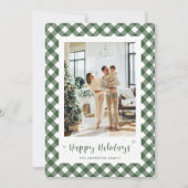 Aangepaste groene en witte speldenfotofeestkaarten feestdagenkaart (Voorkant)