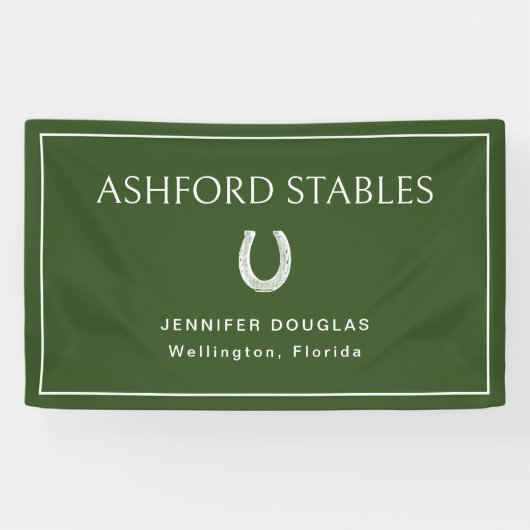 Aangepaste groene equestrian kraam paardenshow  spandoek (Horizontaal)