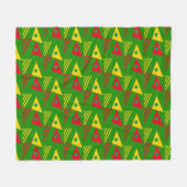 Aangepaste groene etnische geometrische driehoeken fleece deken (Voorkant (Horizontaal))