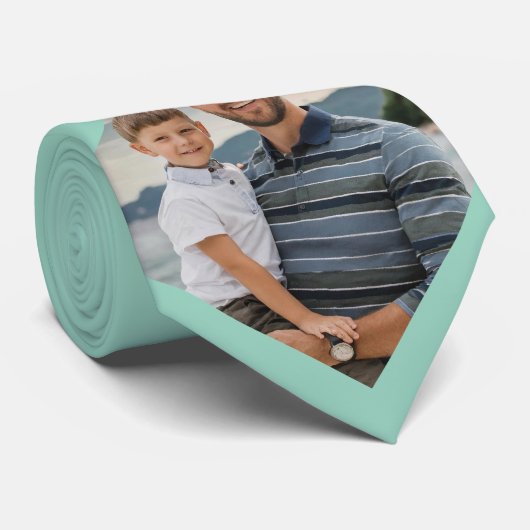 Aangepaste groene familiefoto stropdas (Opgerold)
