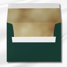 Aangepaste Groene Faux Gold Folie Formal 5x7 Envel