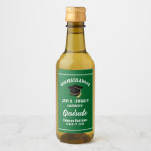 Aangepaste groene felicitaties afstudeerfeest mini wijn etiket (Voorkant)