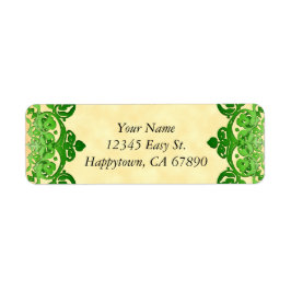 Aangepaste groene Floral Art Adresetiketten Etiket