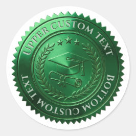 Aangepaste groene folie afstudeercertificaat zegel