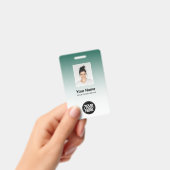 Aangepaste groene foto bar code logo naam verloop badge (Handheld)