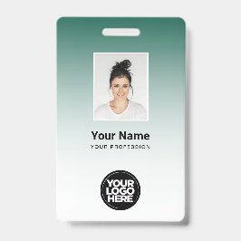Aangepaste groene foto bar code logo naam verloop badge
