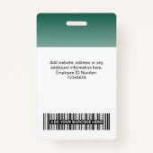 Aangepaste groene fotobalk Code Logo naam verloop Badge (Achterkant)