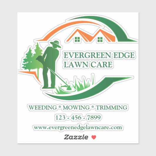 Aangepaste groene gazon zorg vinyl sticker (Vel)
