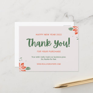 Aangepaste groene gelukkig nieuwjaar dank je klant briefkaart