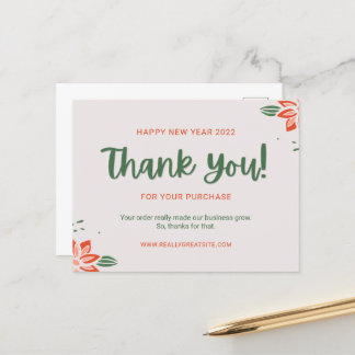 Aangepaste groene gelukkig nieuwjaar dank je klant briefkaart