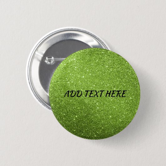Aangepaste groene glitter-Button Ronde Button 5,7 Cm (Voorkant /achterkant)