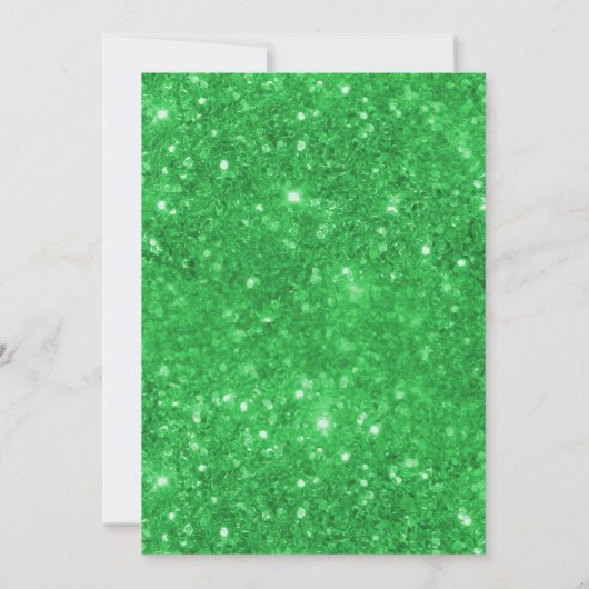 Aangepaste groene glitter Unicorn Birthday Kaart (Achterkant)
