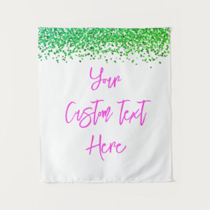 Aangepaste Groene Glitter Verjaardagsfeest Fotocab Wandkleed