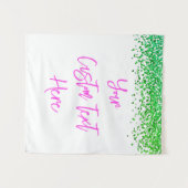 Aangepaste Groene Glitter Verjaardagsfeest Fotocab Wandkleed (Voorkant (horizontaal))