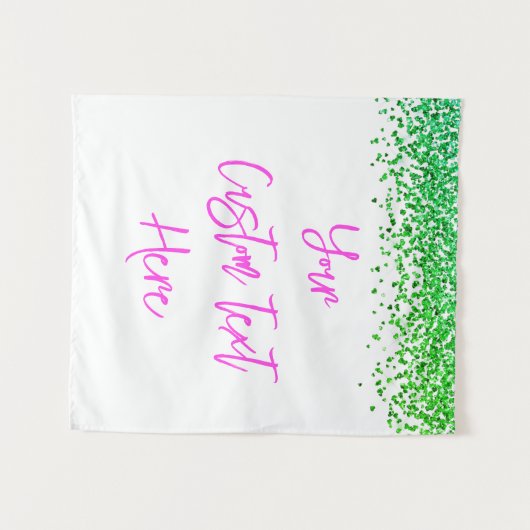 Aangepaste Groene Glitter Verjaardagsfeest Fotocab Wandkleed (Voorkant (horizontaal))