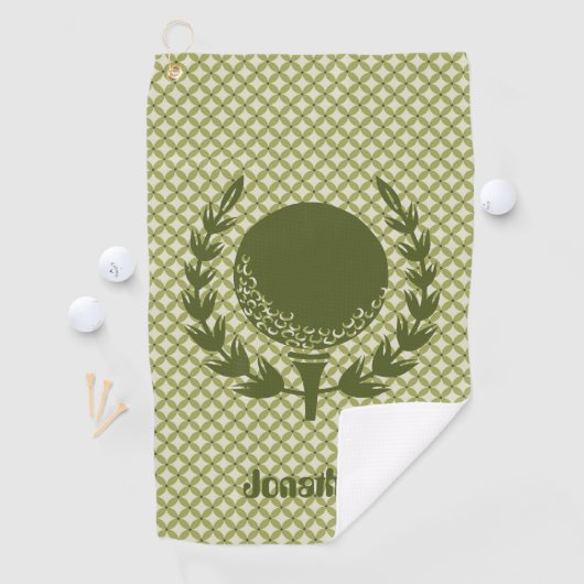 Aangepaste Groene Golf Ball Leaf Magnetic Custom Golfhanddoek (Insitu)
