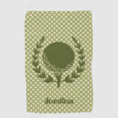 Aangepaste Groene Golf Ball Leaf Magnetic Custom Golfhanddoek (Voorkant)