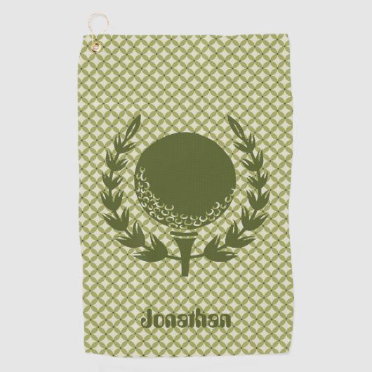 Aangepaste Groene Golf Ball Leaf Magnetic Custom Golfhanddoek (Voorkant)