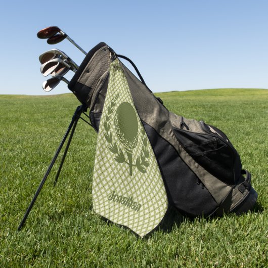 Aangepaste Groene Golf Ball Leaf Magnetic Custom Golfhanddoek (Groen)