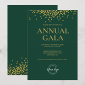 Aangepaste groene Goud confetti logo Gala zakelijk Kaart (Voorkant / Achterkant)