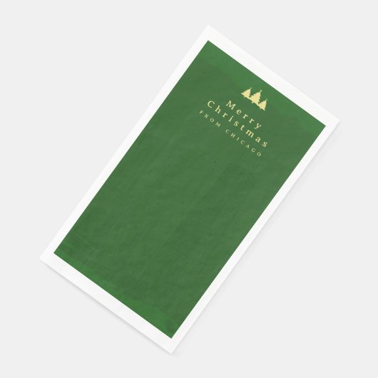 Aangepaste groene gouden papieren servetten (Hoek)