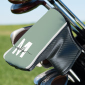 Aangepaste groene initiële naammonogram golfheadcover