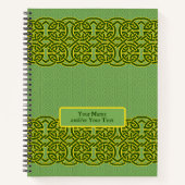 Aangepaste Groene Keltische Knotwerk Spiral Notiti Notitieboek (Voorkant)