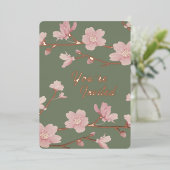 Aangepaste groene kerst echte gouden folie uitnodi folie uitnodiging (Staand Voorkant)