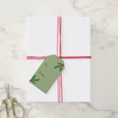 Aangepaste groene kerst hulst cadeaukaart cadeaulabel (Met Touw)