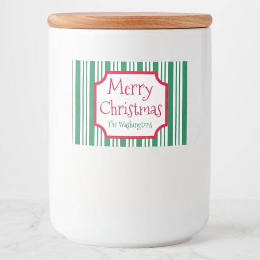 Aangepaste Groene Kerst Voedsel Jar Gift Labels Voedselcontainer Etiket (Voorkant)