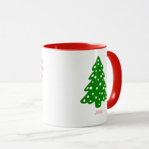 Aangepaste groene kerstboom Vakantie wens Naam & Mok