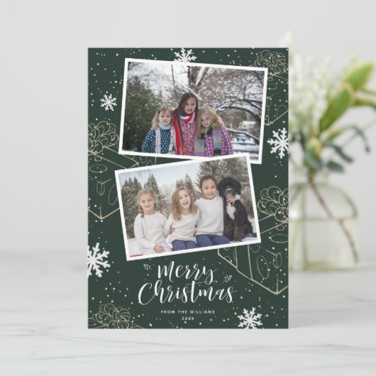 Aangepaste groene kerstcadeautjes voor fijne kerst feestdagenkaart (Staand voorkant)