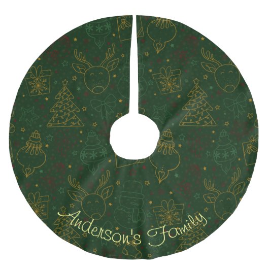 Aangepaste groene kerstversieringen bespaart glitt kerstboom rok (Voorkant)