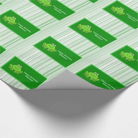 Aangepaste groene kikker cadeaupapier (Hoek)