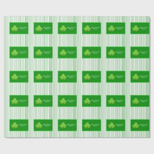 Aangepaste groene kikker cadeaupapier (Vlak)
