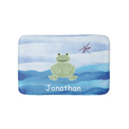 Aangepaste groene kikker met Dragonfly voor kinder Badmat