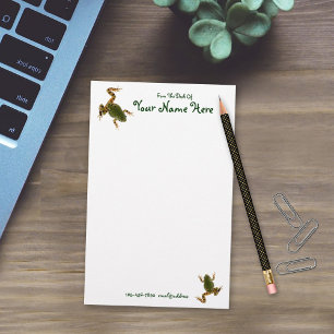 Aangepaste groene kikkerfoto weerstand tegen klimm briefpapier