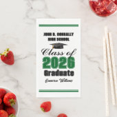 Aangepaste groene klas van 2026 diploma feest servet (Insitu)