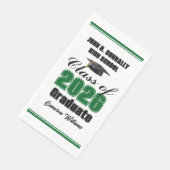 Aangepaste groene klas van 2026 diploma feest servet (Hoek)
