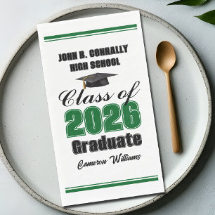 Aangepaste groene klas van 2026 diploma feest servet