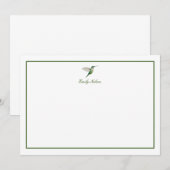 Aangepaste groene kolibrie Note Kaart Notitiekaartje (Voorkant / Achterkant)