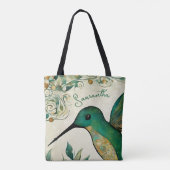Aangepaste groene kolibrie tote bag (Achterkant)