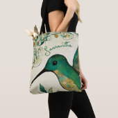 Aangepaste groene kolibrie tote bag (Dichtbij)