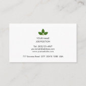 Aangepaste groene Laurel Leaves Logo op White Visitekaartje (Achterkant)