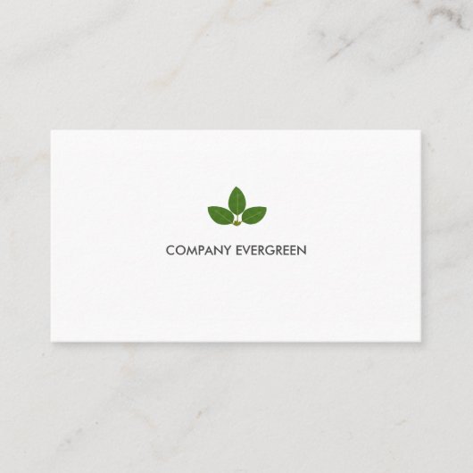 Aangepaste groene Laurel Leaves Logo op White Visitekaartje (Voorkant)