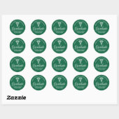 Aangepaste groene medische school afstudeerfeest ronde sticker (Vel)